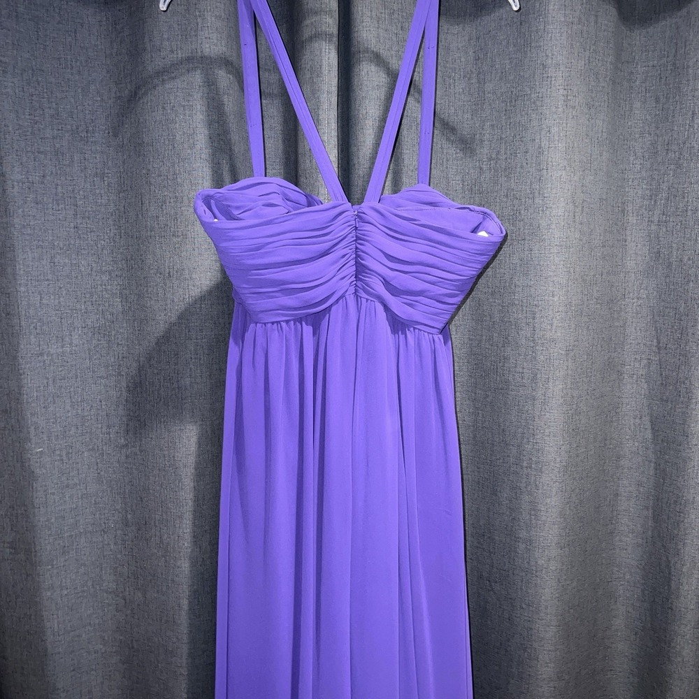 Bill Levkoff Purple Formal Dress 14 Long Flowy Classic Design Bridesmaid Y2K